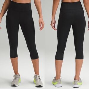 Lululemon Fast & Free High Rise Crop 19 Black Sz 4